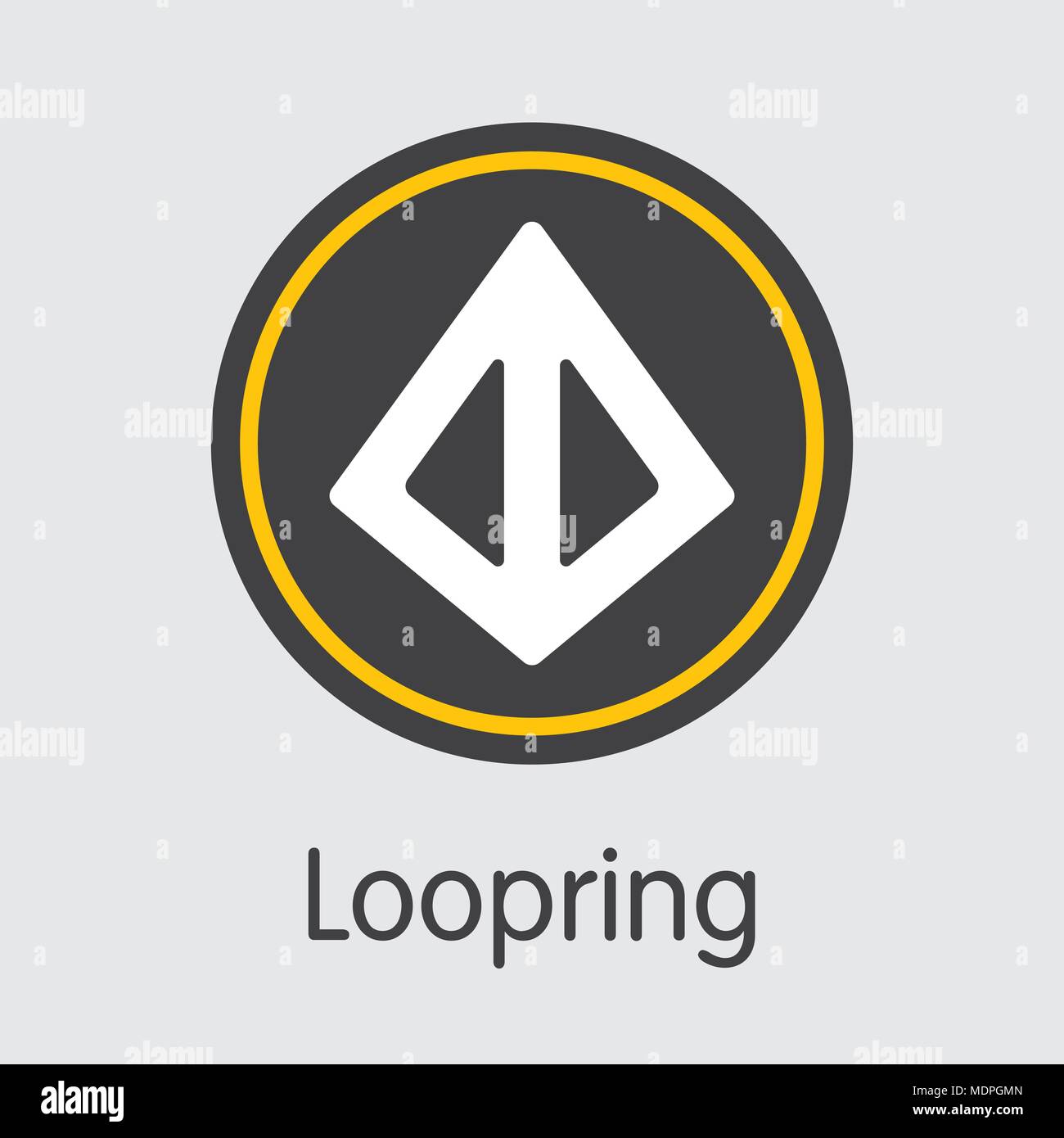 Loopring kryptografische Währung Münze. Vektor Symbol der LRC. Stock Vektor