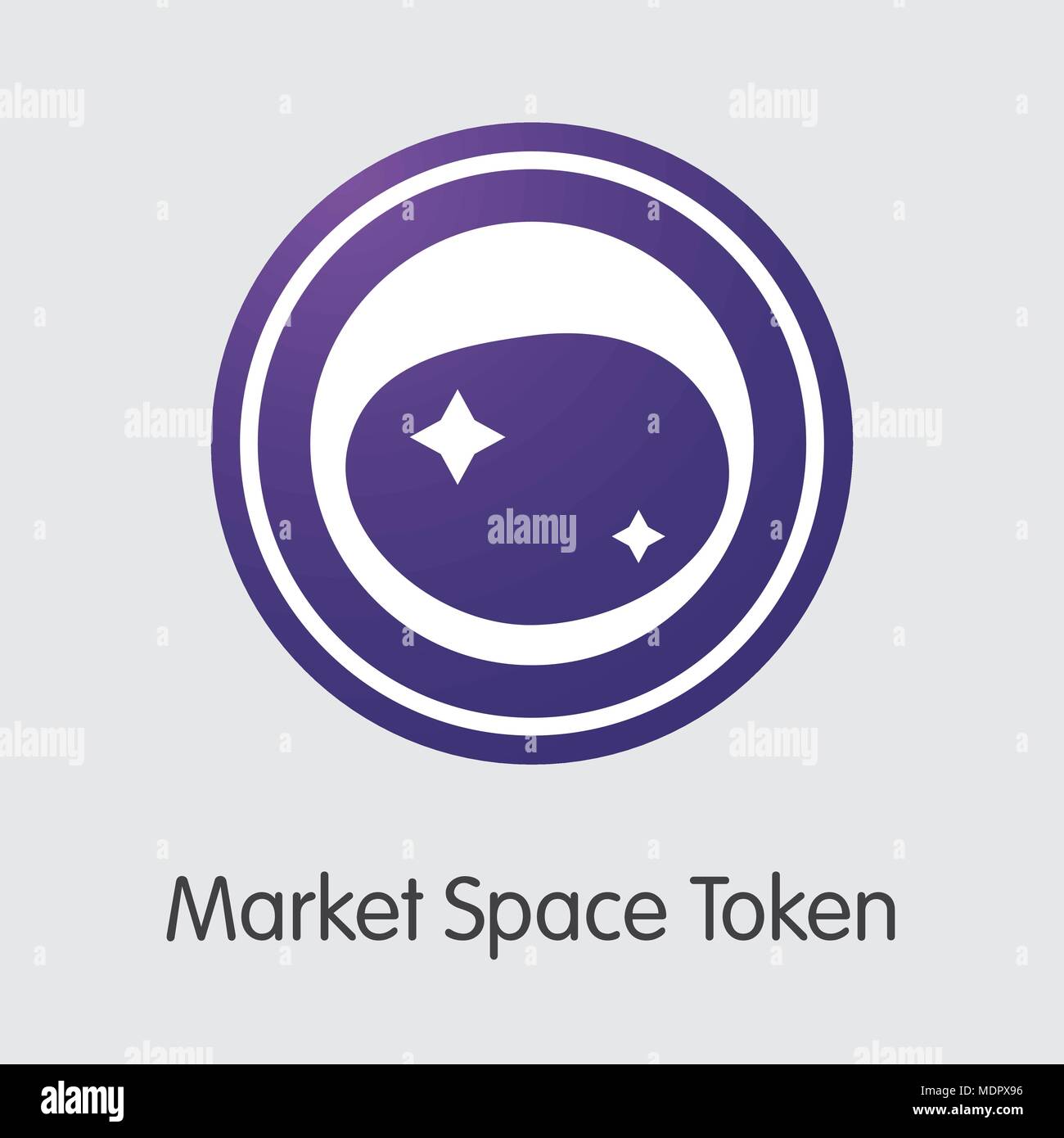 Markt Platz Token kryptographische Währung grafisches Symbol. Stock Vektor