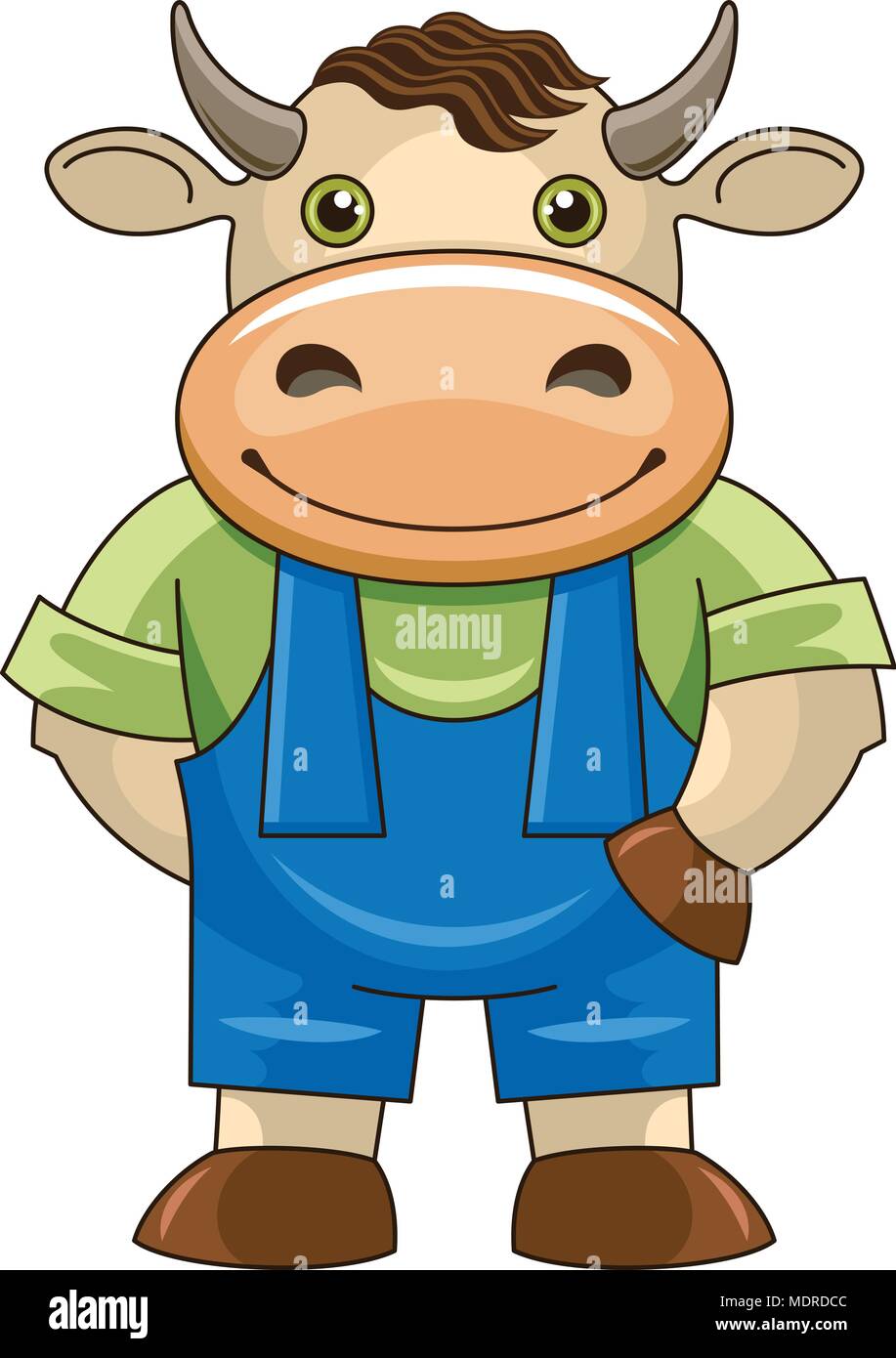 Cartoon cute Stier auf Weiß isoliert. Dieser Vektor Abbildung kann als Druck auf T-Shirts oder anderen verwendet werden Stock Vektor