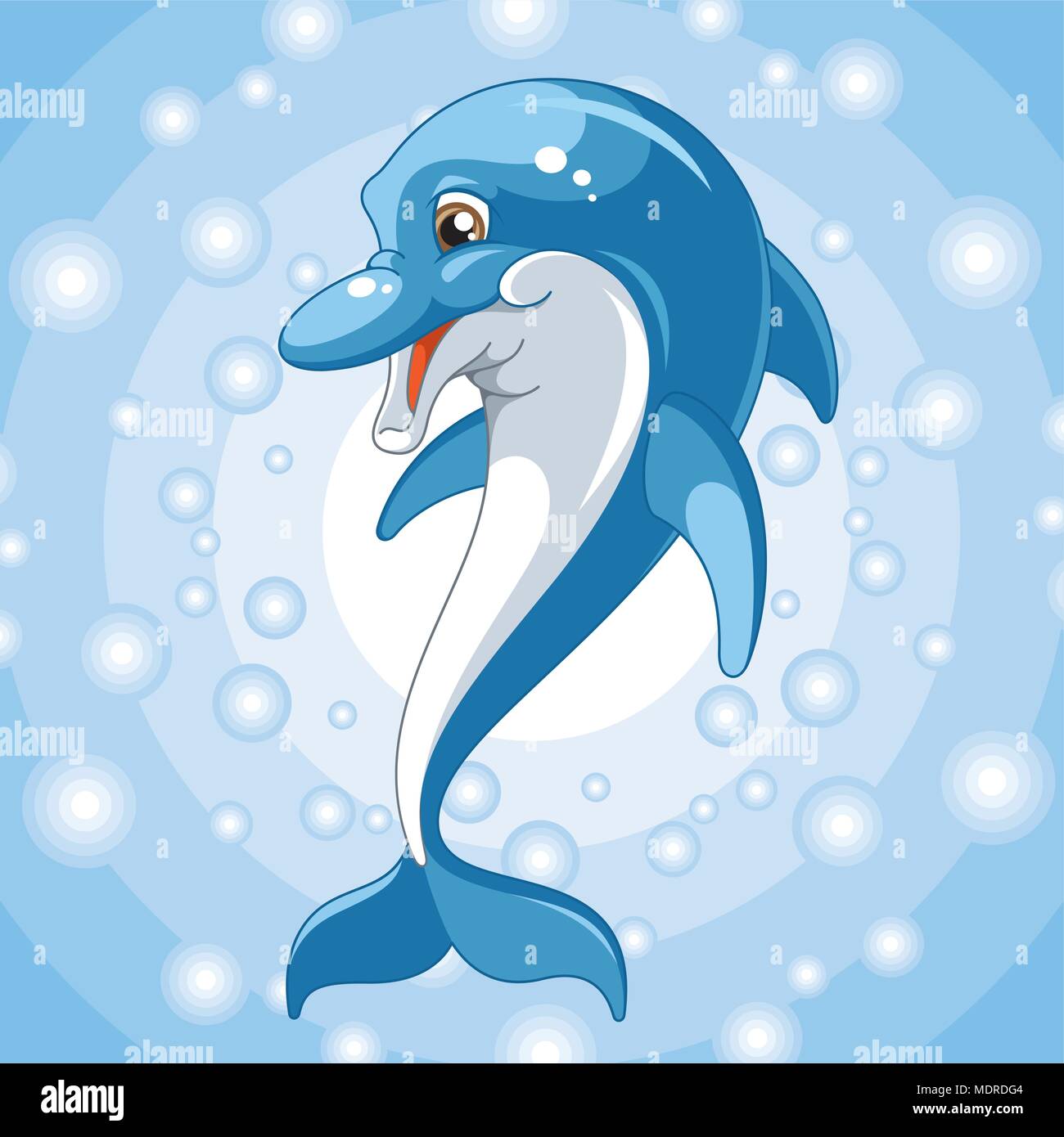 Cartoon dolphin, Vector Illustration Stock Vektor