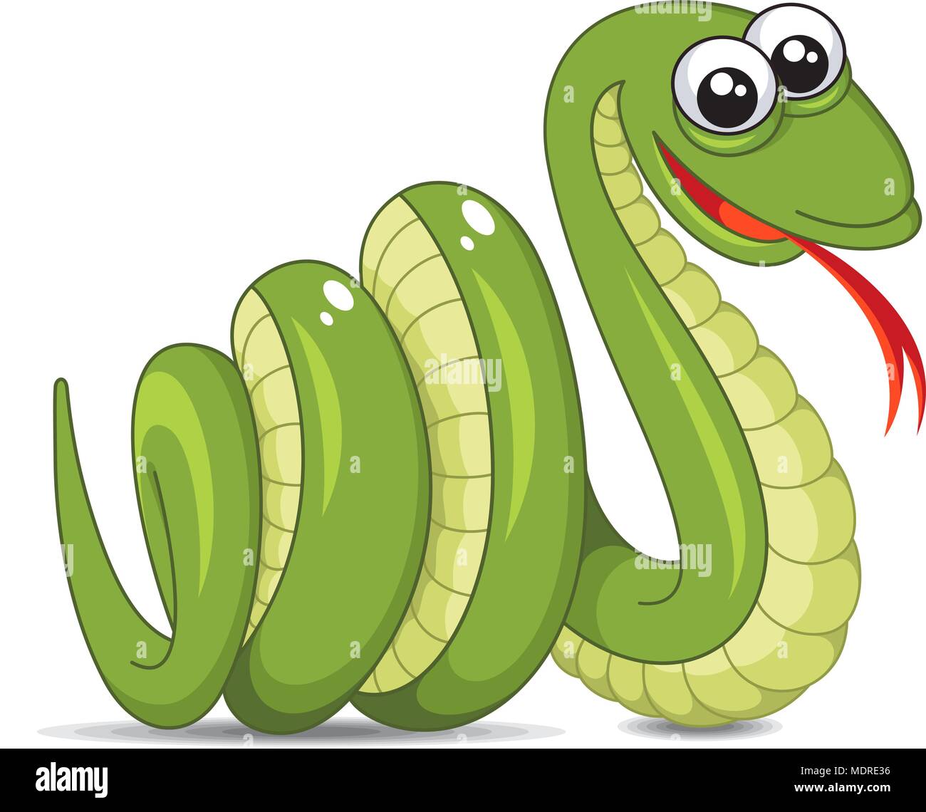 Vector Illustration von Snake isoliert auf weißem Stock Vektor