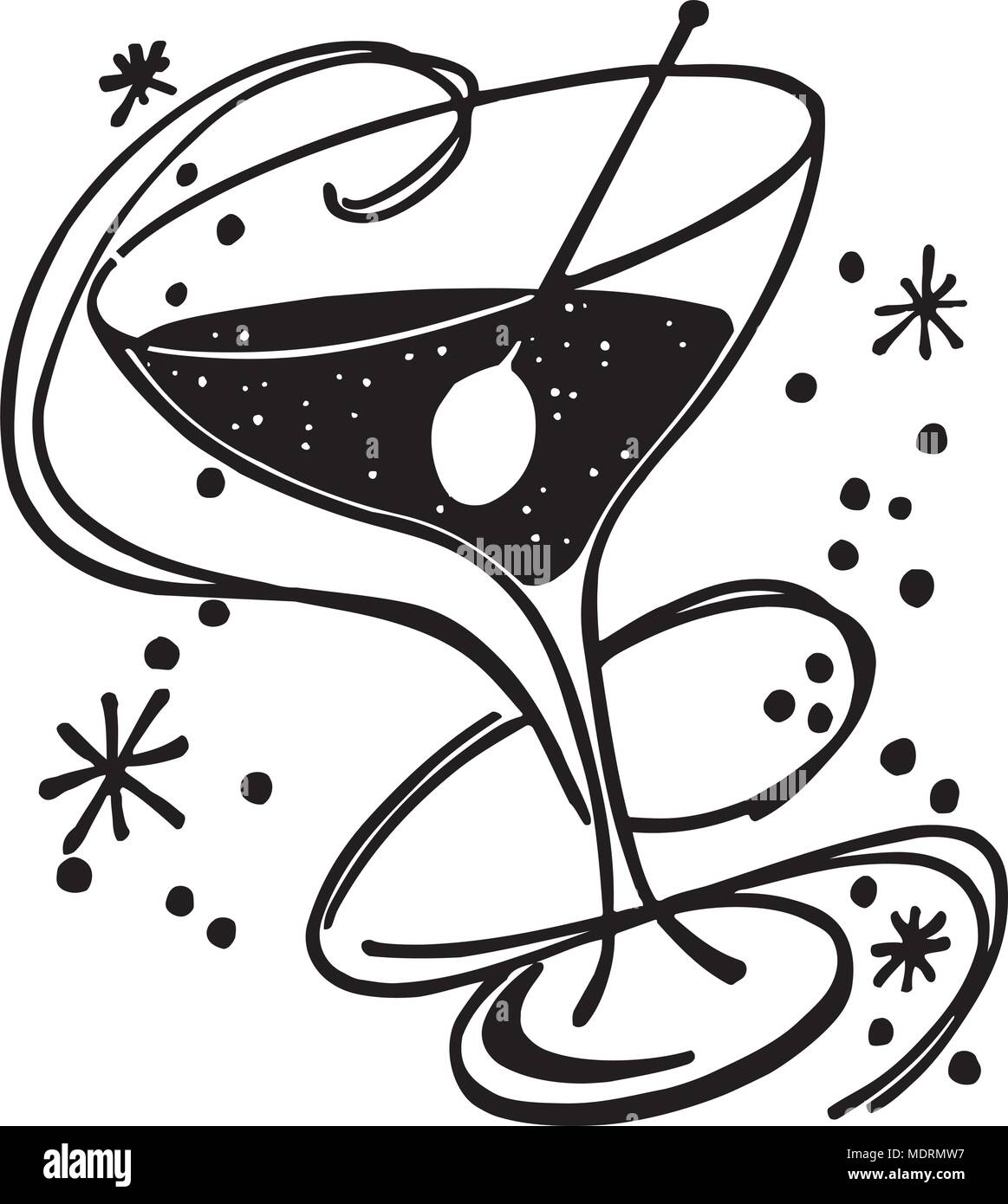 Cocktail Glas Retro Clipart Illustration Stock Vektorgrafik Alamy