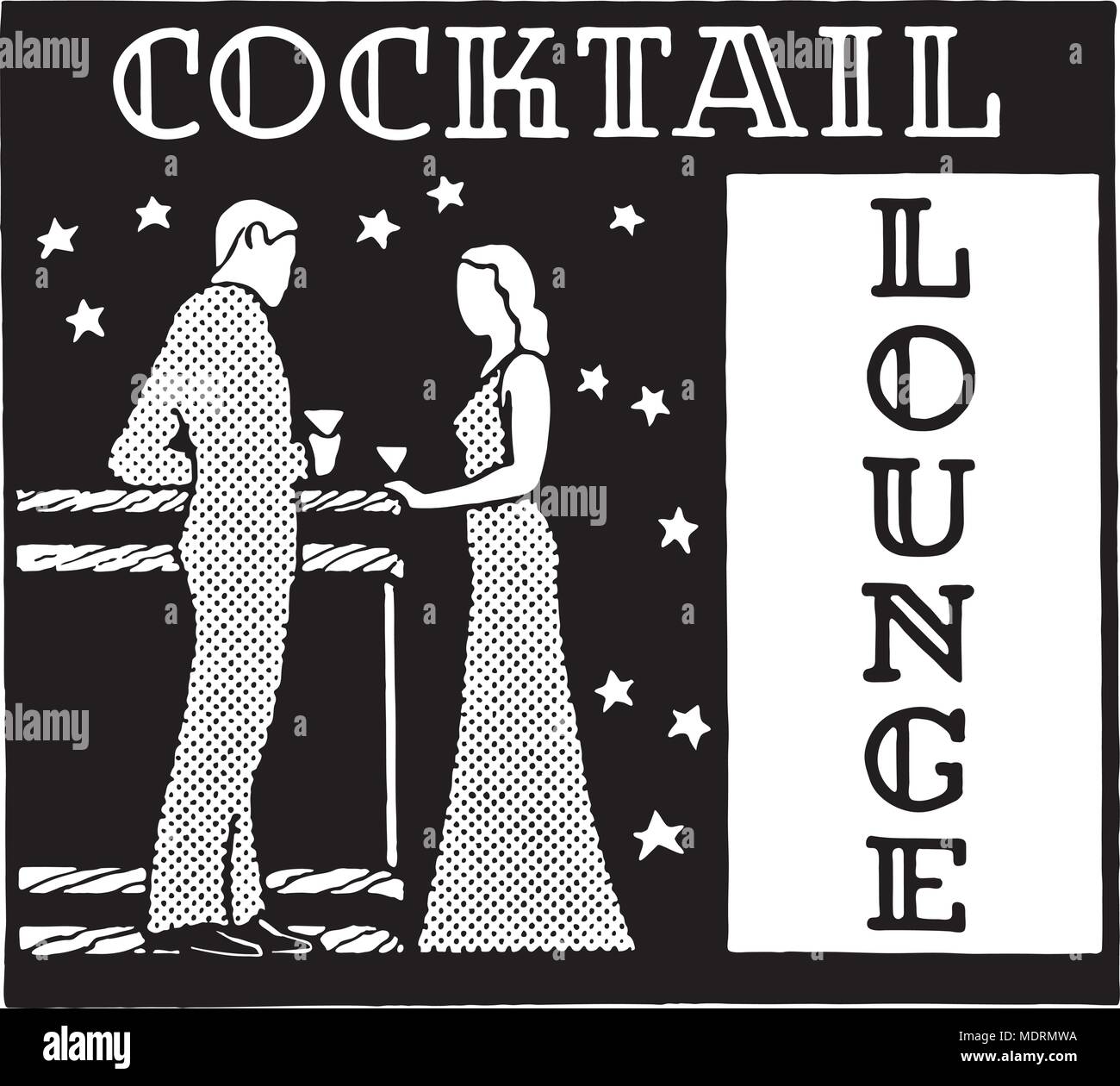Cocktail Lounge 3 - Retro Ad Kunst Banner Stock Vektor