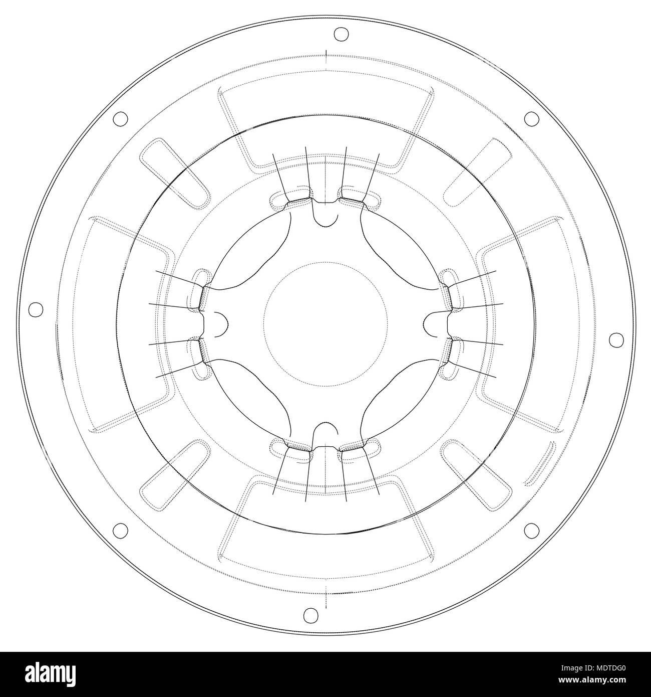 Übersicht Subwoofer. Vektor Stock Vektor