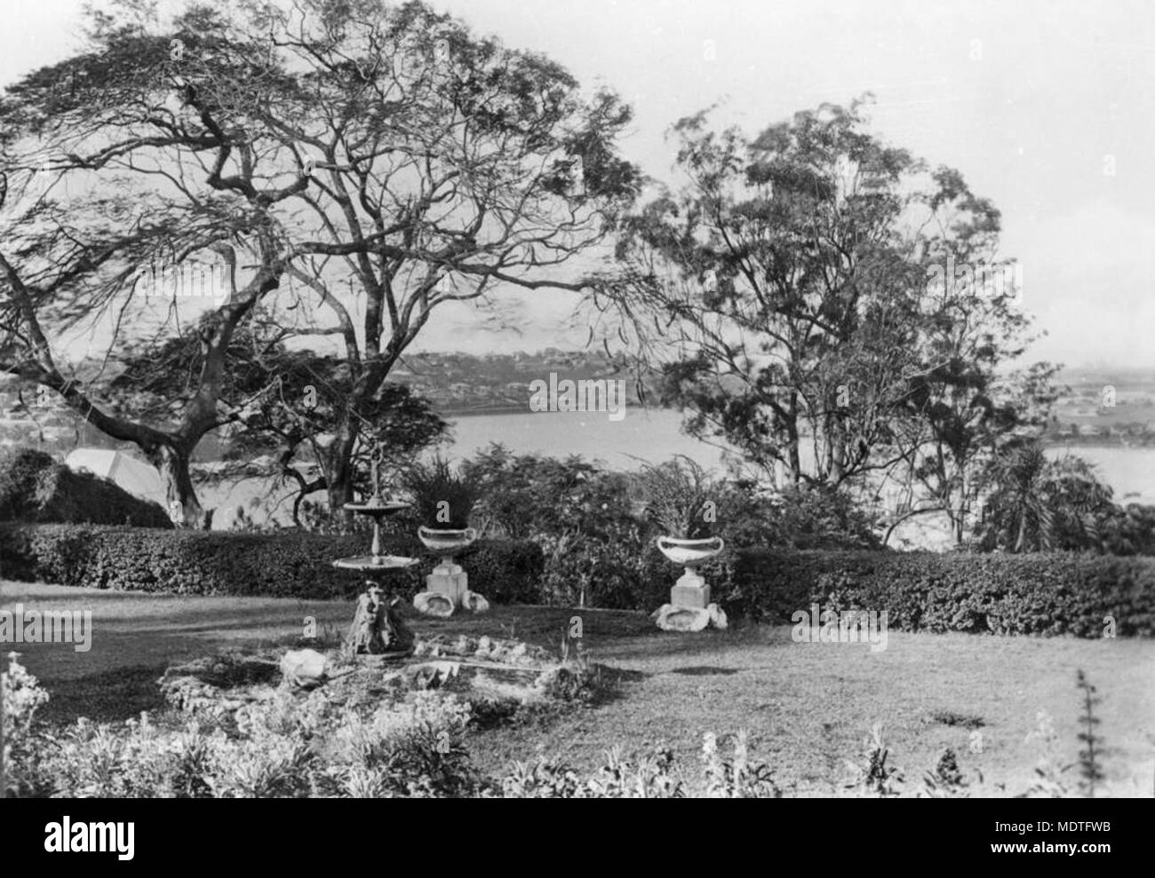 Garten und Blick von vorne in Montpelier, Bowen Hills,. Stockfoto