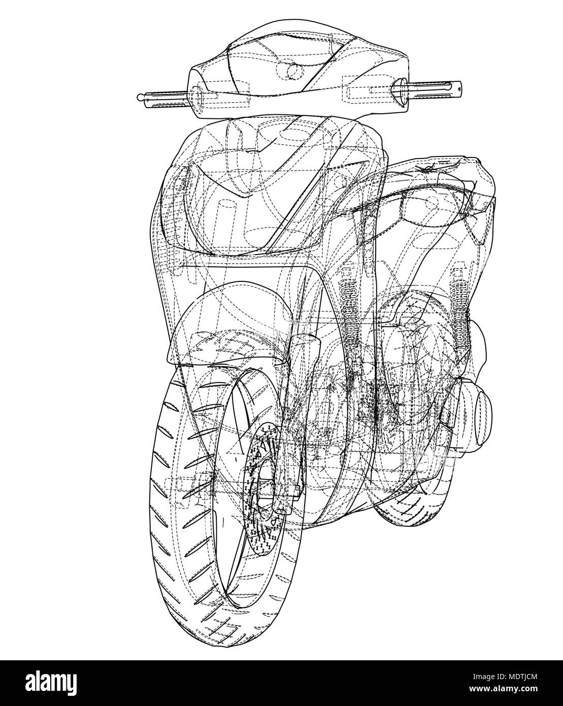 Scooter Entwurfskonzept. Vektor Stock Vektor