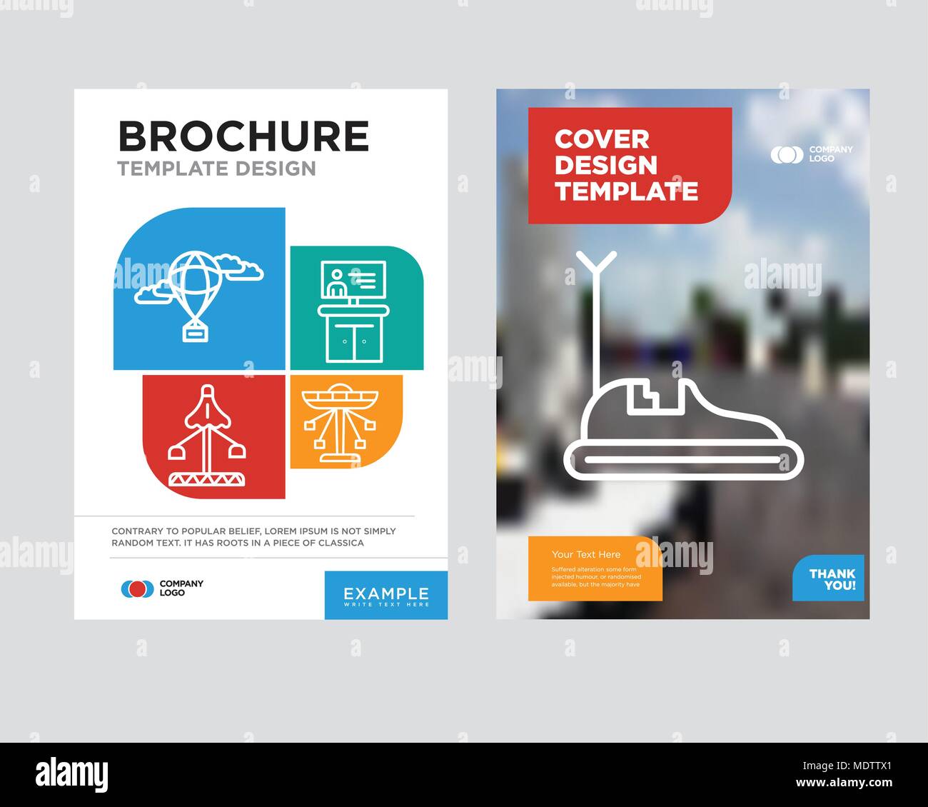 Boxauto Broschüren Flyer Design Template mit abstrakten Foto Hintergrund, Karussell, Tv, Messe, Heißluftballon-minimalistischen Trend business Corporate roll Stock Vektor