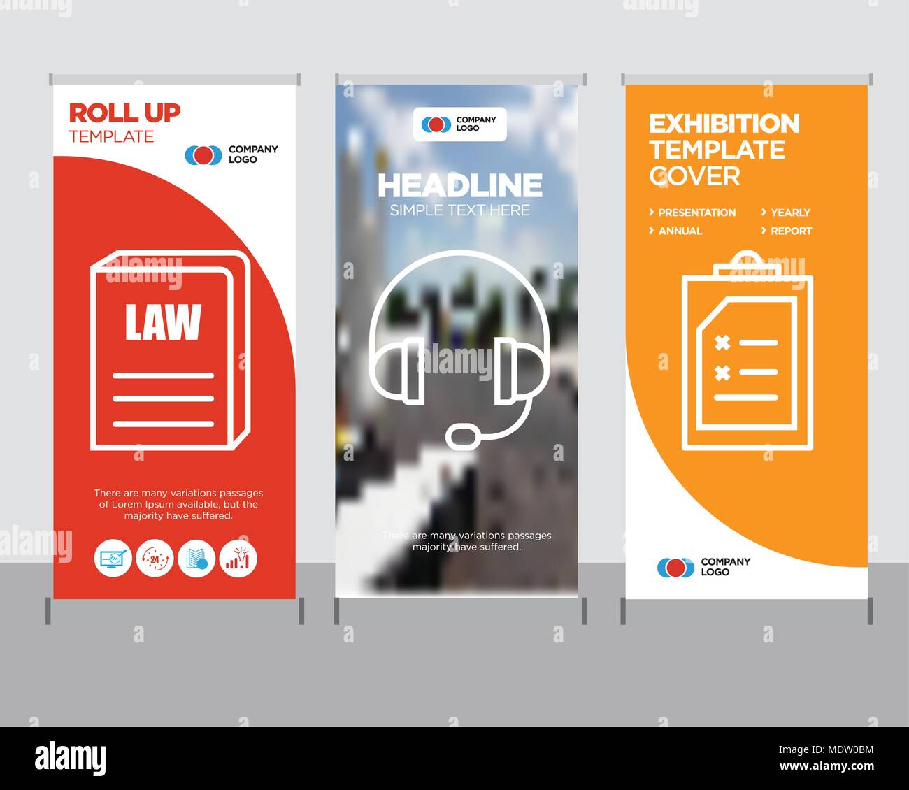 Dokument modernen business Roll Up Banner Design vorlage, Kopfhörer Creative Poster stehen oder Broschüre Konzept, recht Buch cover Veröffentlichung Stock Vektor