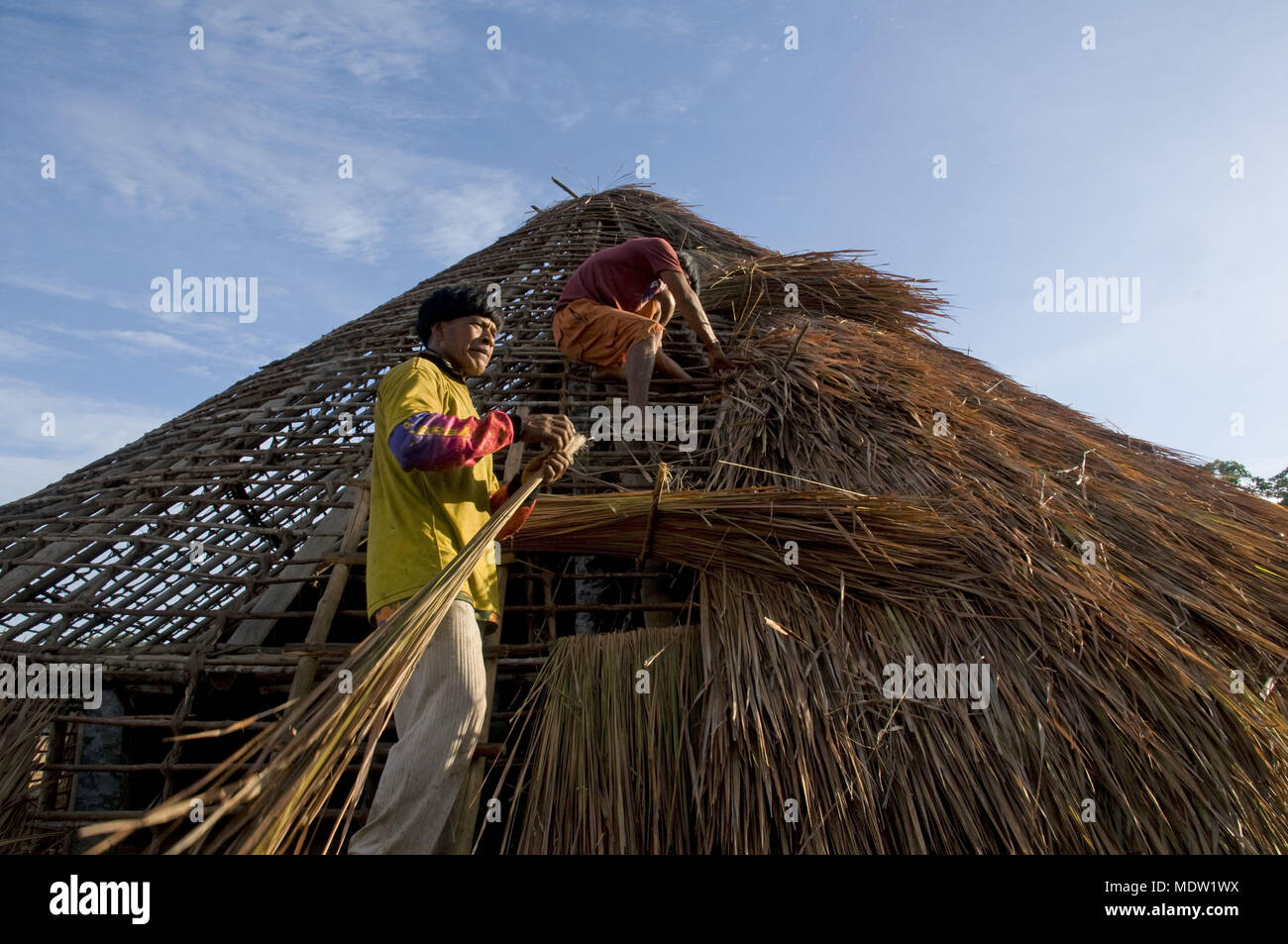 Inder, die Hohl- Dorf Aiha - Ethnizität Kalapalo Stockfoto