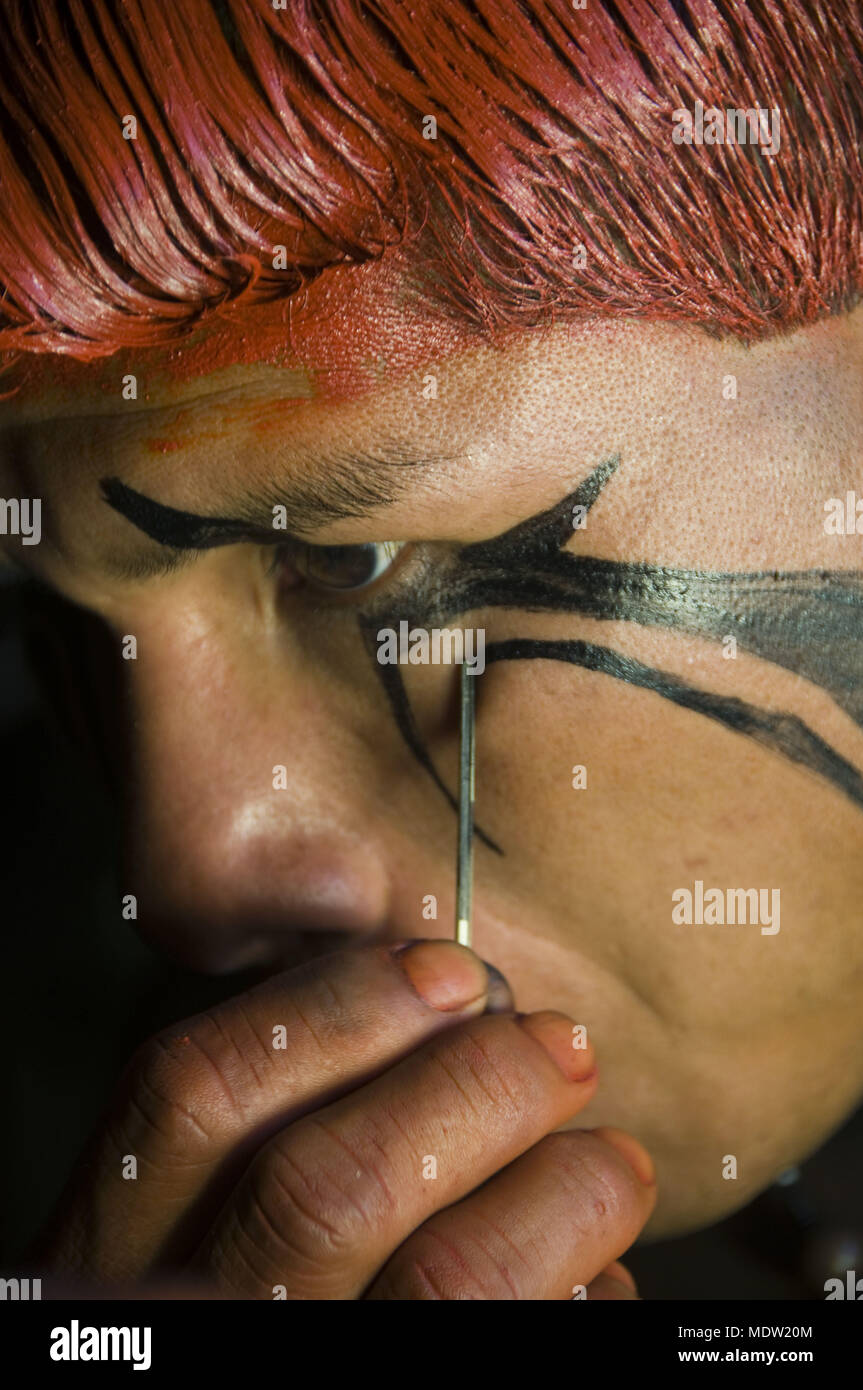 Malerei F R Kuarup Dorf Aiha Ethnizit T Kalapalo Indigena Parque Do Xingu Mt