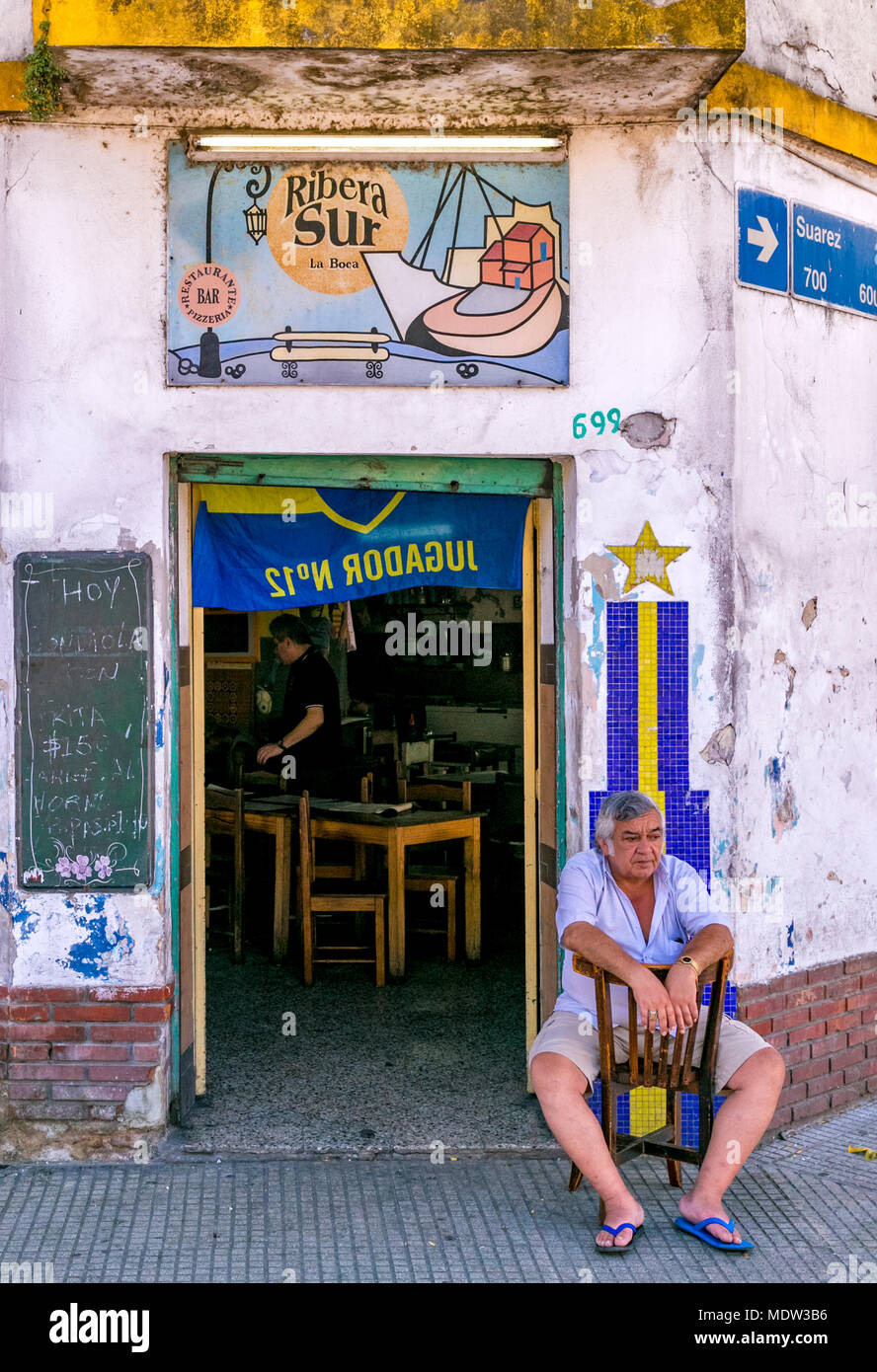 Rivera Sur Bar. La Boca, Buenos Aires, Argentinien Stockfoto