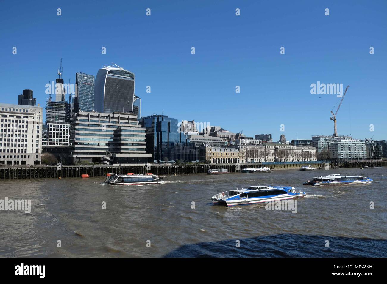 Allgemeine Ansicht von 20 Fenchurch Street in London. Blick von der London Bridge Stockfoto