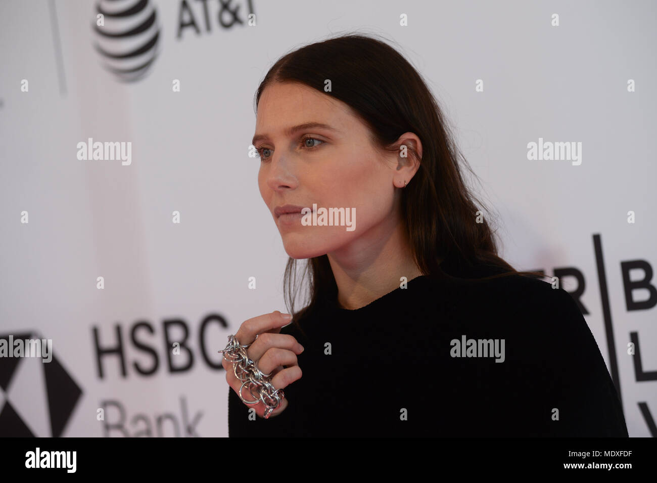 Dree Hemingway kommt, um "In einer Beziehung" Screening während des Tribeca Film Festival 2018 in der SVA Theater am 20. April 2018 in New York City. Credit: Erik Pendzich/Alamy leben Nachrichten Stockfoto