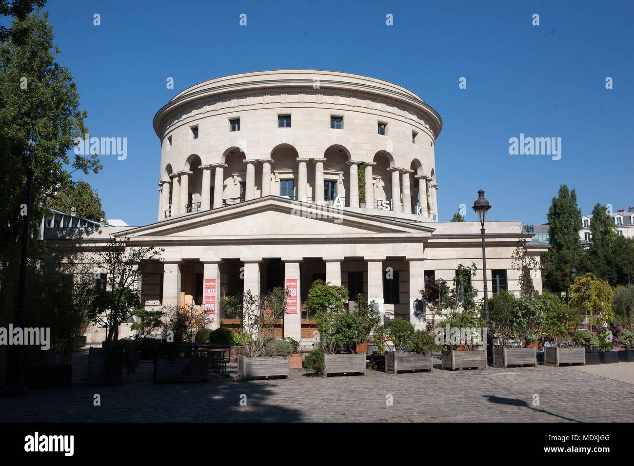 Paris, Bassin de la Villette, Rotunde, Claude-Nicolas Ledoux, Pavillon d'Octroi, ehemalige Barriere de Paris Metro Stalingrad, Stockfoto