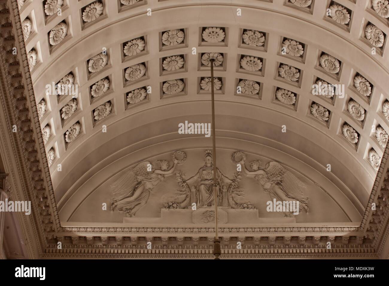 Paris, Palais du Luxembourg, Senat, Deckenleucht du Grand Escalier d'honneur, Napoleon I., Truhe, detail, Stockfoto