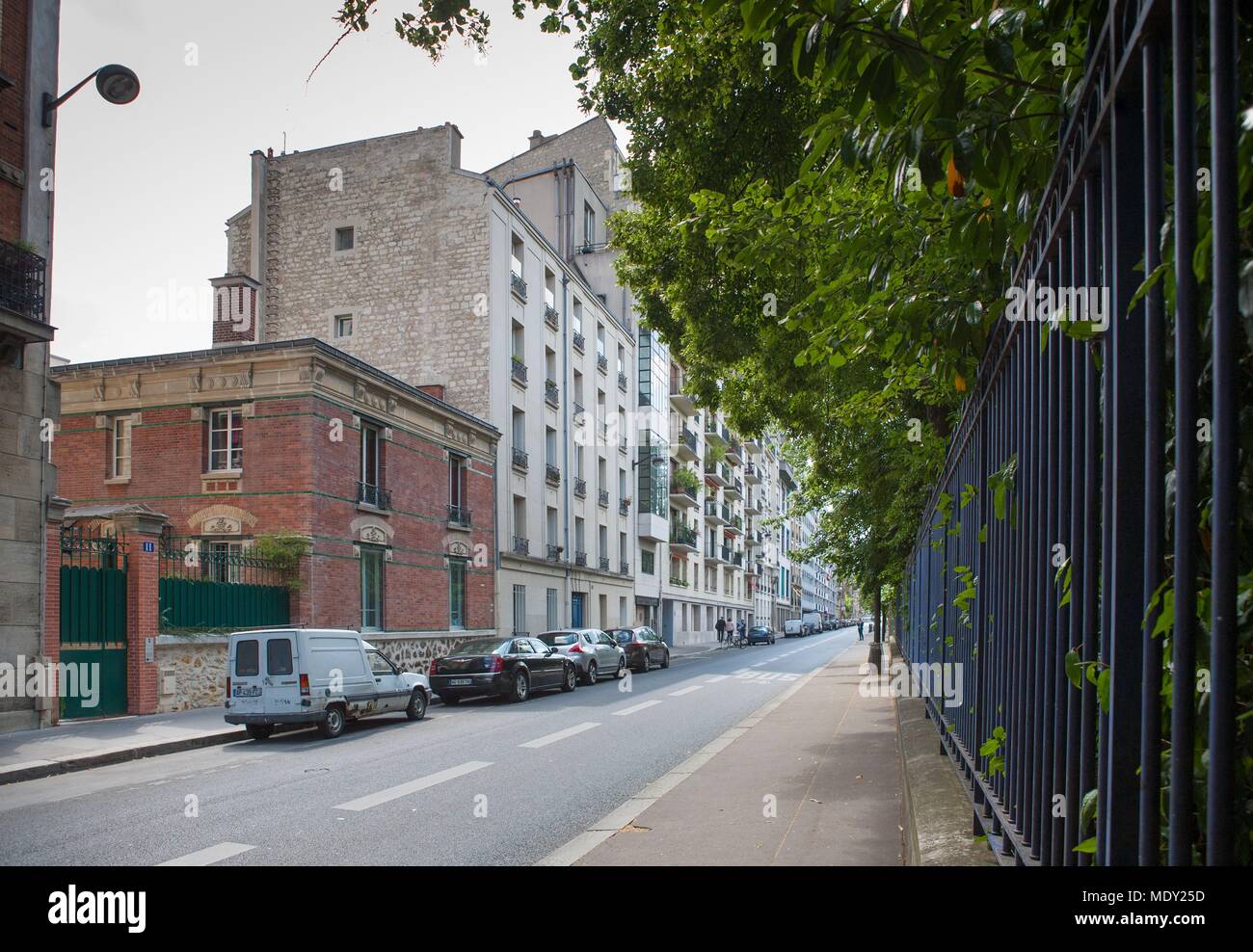 Paris, Rue in Gaza, vor dem Parc Montsouris, n°11 Haus, wo lebte