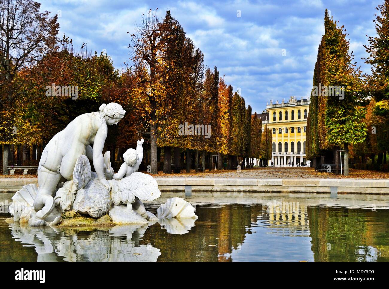 Venus Brunnen im Schloss Schönbrunn in Wien, Österreich Stockfoto