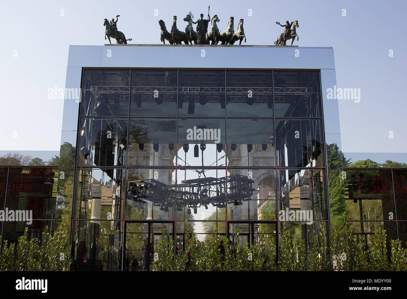 Arco della Pace, Mailand, Italien, Design Week 2018, Cartier legendären Thrill installation, außen Stockfoto