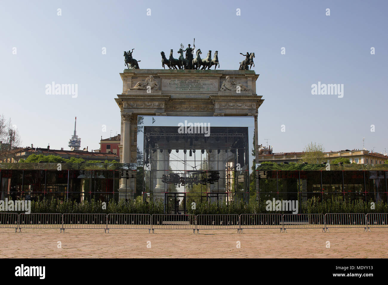 Arco della Pace, Mailand, Italien, Design Week 2018, Cartier legendären Thrill installation, außen Stockfoto