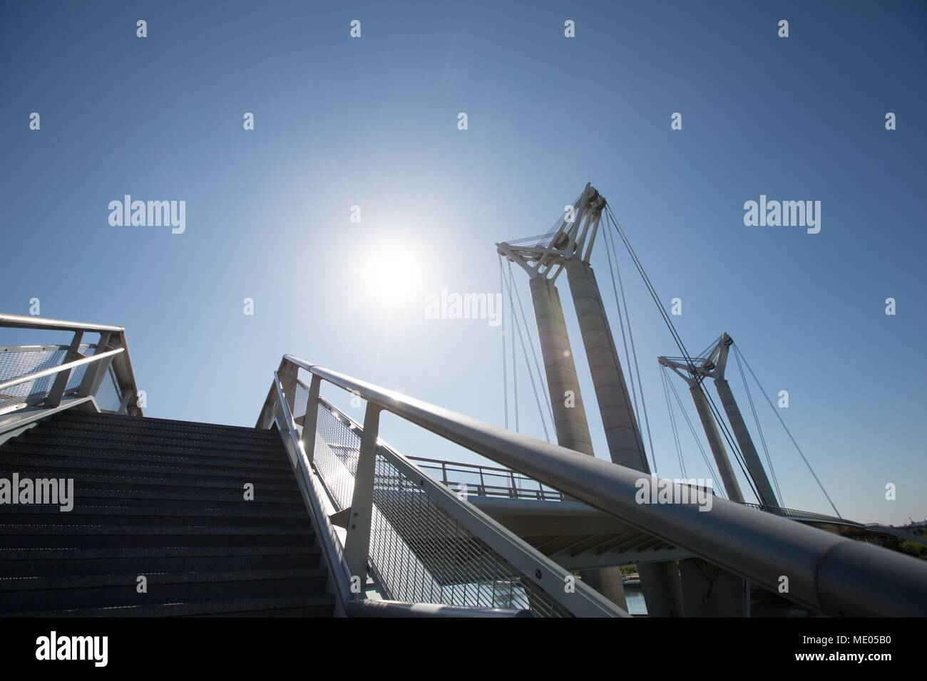 Frankreich, Rouen, Hafen, Hafenbecken, Kais, Pont Flaubert, Stockfoto