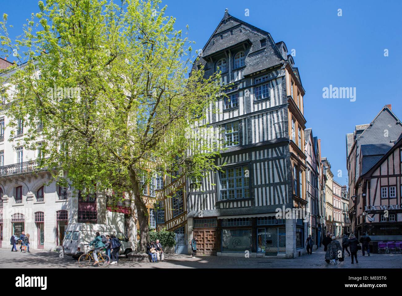 Frankreich, Rouen, Ort Barthélémy, Winkel der rue Damiette und der rue Martainville, Stockfoto