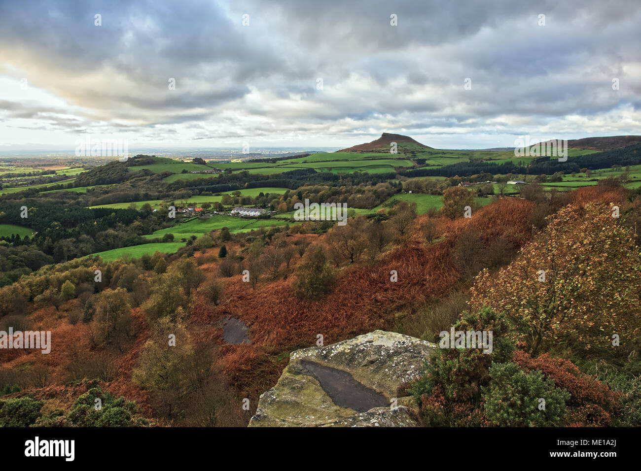 Gribdale über roseberry Topping Stockfoto