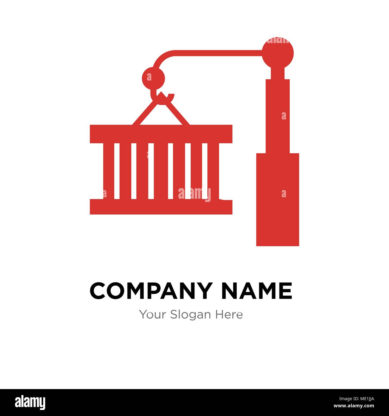 Container auf einem Kran Company Logo Design Template, Business corporate Vektor icon Stock Vektor