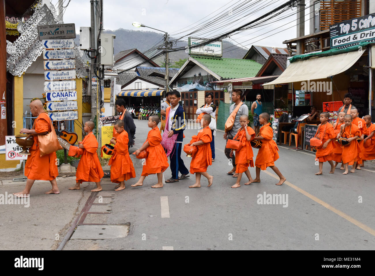 Kinder Mönch Novizen, Pai, Thailand Stockfoto