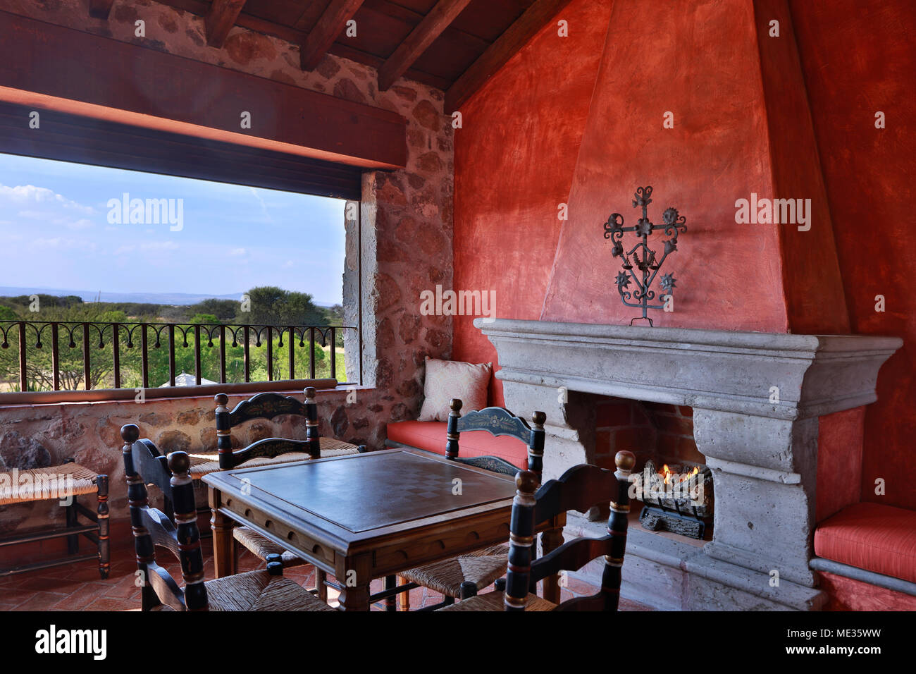 Haus der Sonne ist ein 2-Schlafzimmer Haus von RANCHO DEL SOL DORADO - San Miguel de Allende, Mexiko gemietet werden können Stockfoto