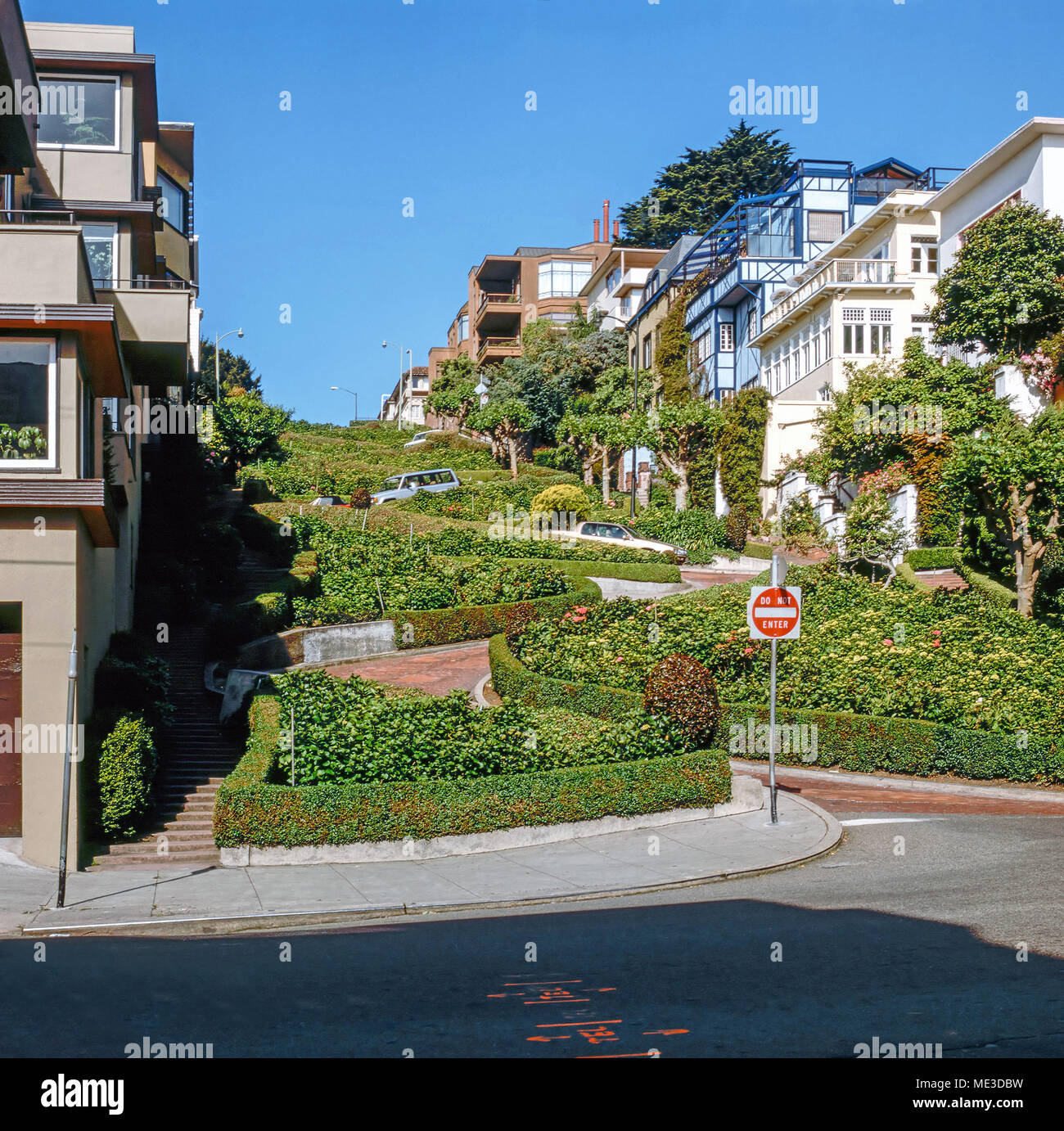 Der Lombard Street in San Francisco, Kalifornien Stockfoto