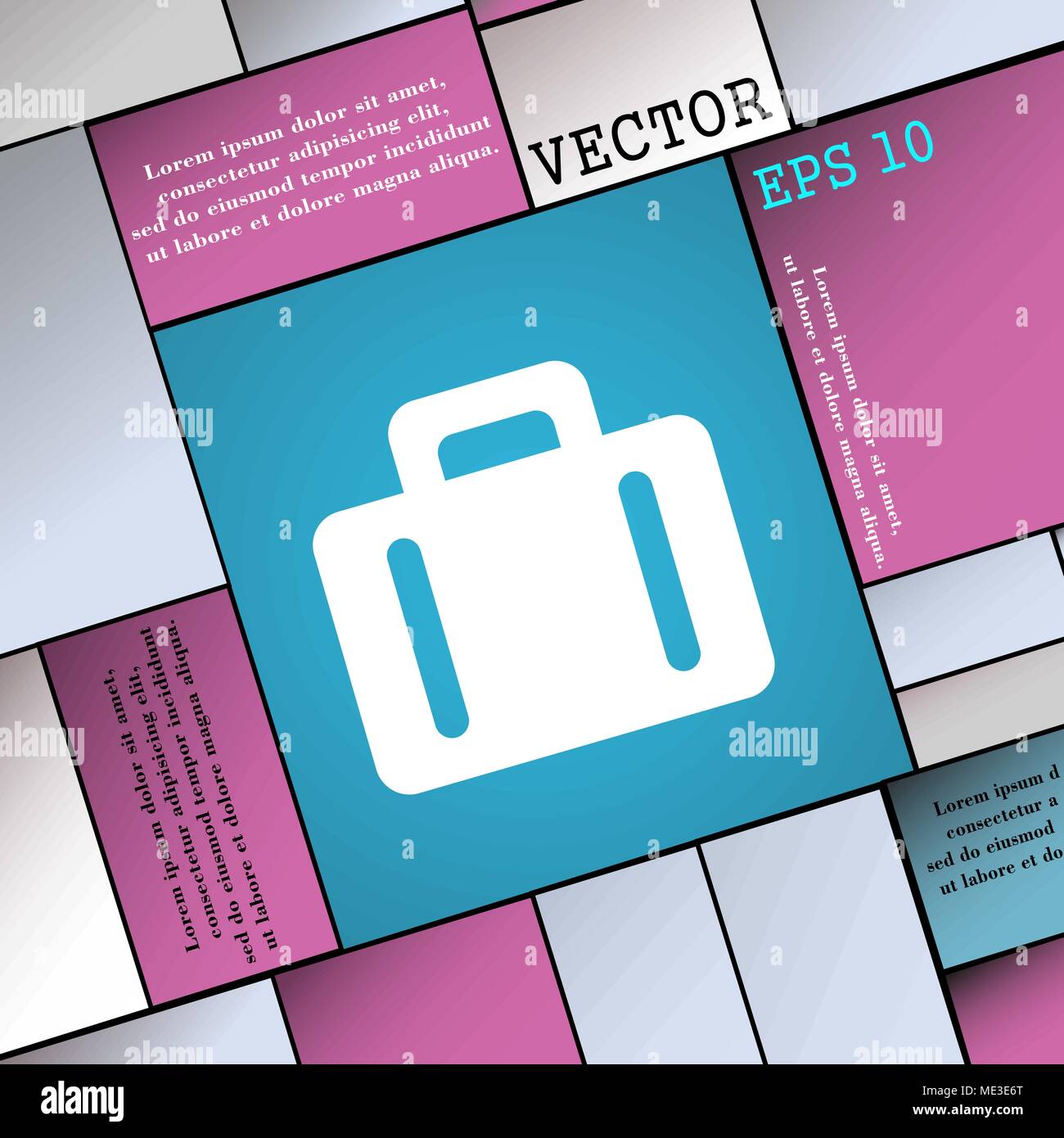 Koffer Symbol unterzeichnen. Moderne Wohnung Stil für Ihr Design. Vector Illustration Stock Vektor