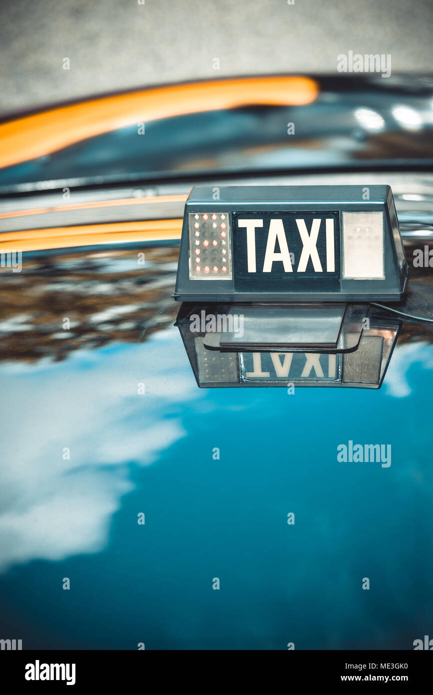 Freie taxi Detail, Barcelona, Spanien. Horizontale Schuß Stockfoto
