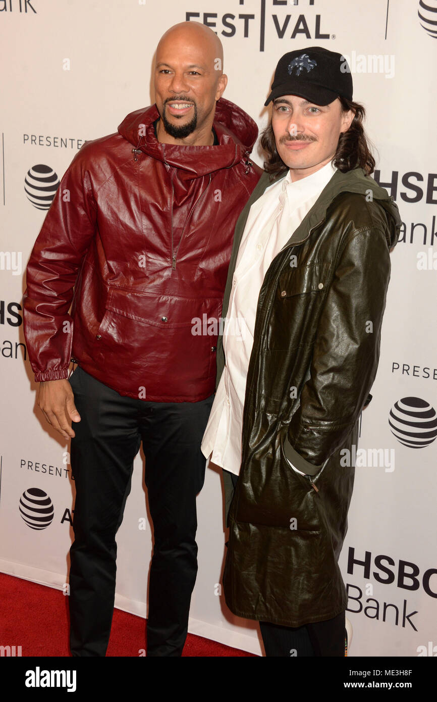 Gemeinsame und Fabien Konstante nehmen an der "Blauen Nacht" Premiere bei der 17. jährlichen Tribeca Film Festival in der SVA Theater am 19. April 2018 in New York City. Stockfoto