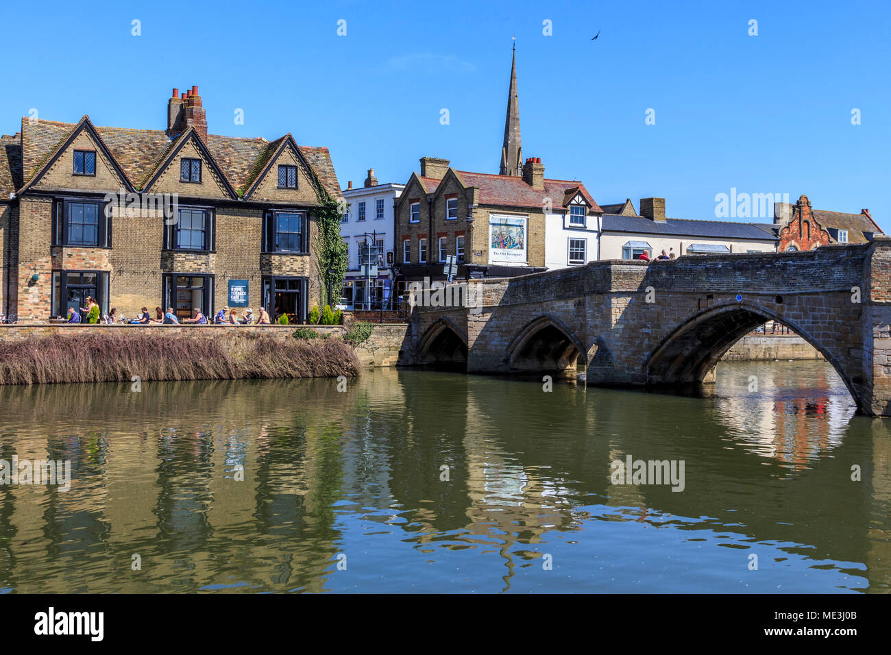 Die alte Riverport, St Ives Stadtmitte auf dem großen Fluss Ouse, Cambridgeshire, England, UK, GB Stockfoto
