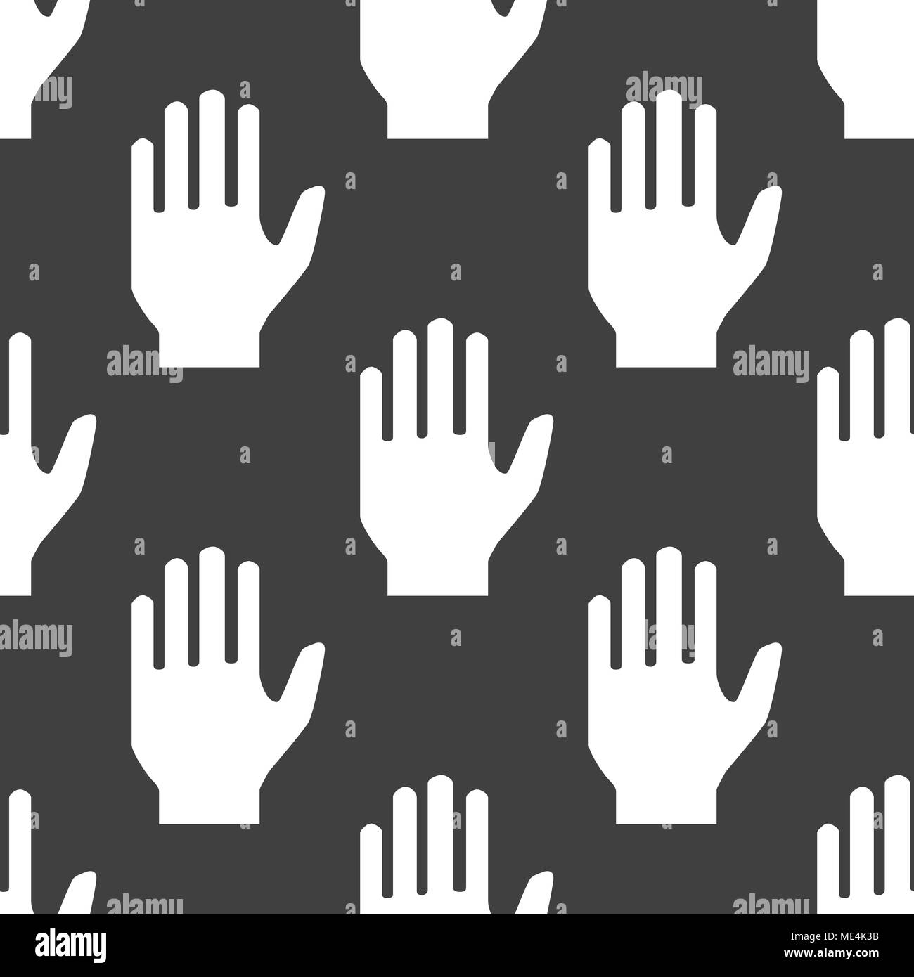 Hand Web Icon. Flaches Design. Nahtlose Muster. Vector EPS 10. Stock Vektor