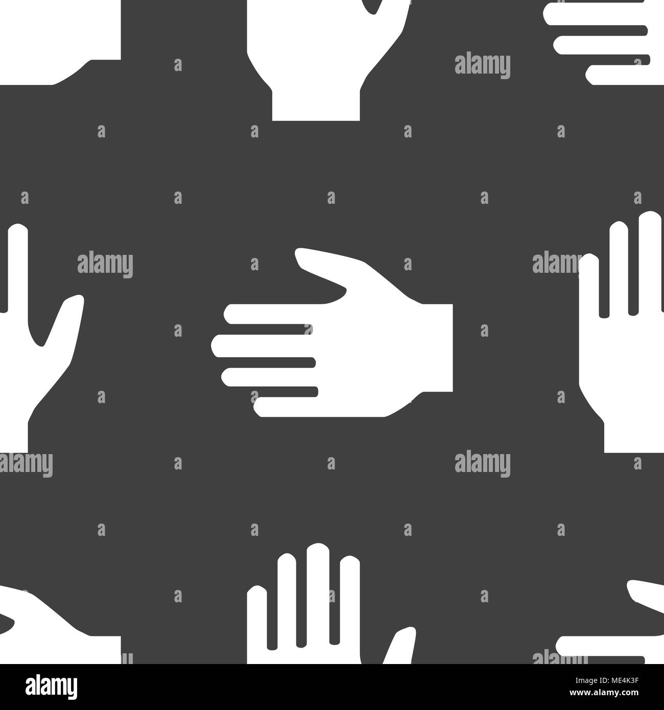 Hand Web Icon. Flaches Design. Nahtlose Muster. Vector EPS 10. Stock Vektor