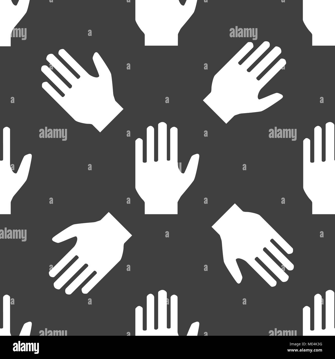 Hand Web Icon. Flaches Design. Nahtlose Muster. Vector EPS 10. Stock Vektor