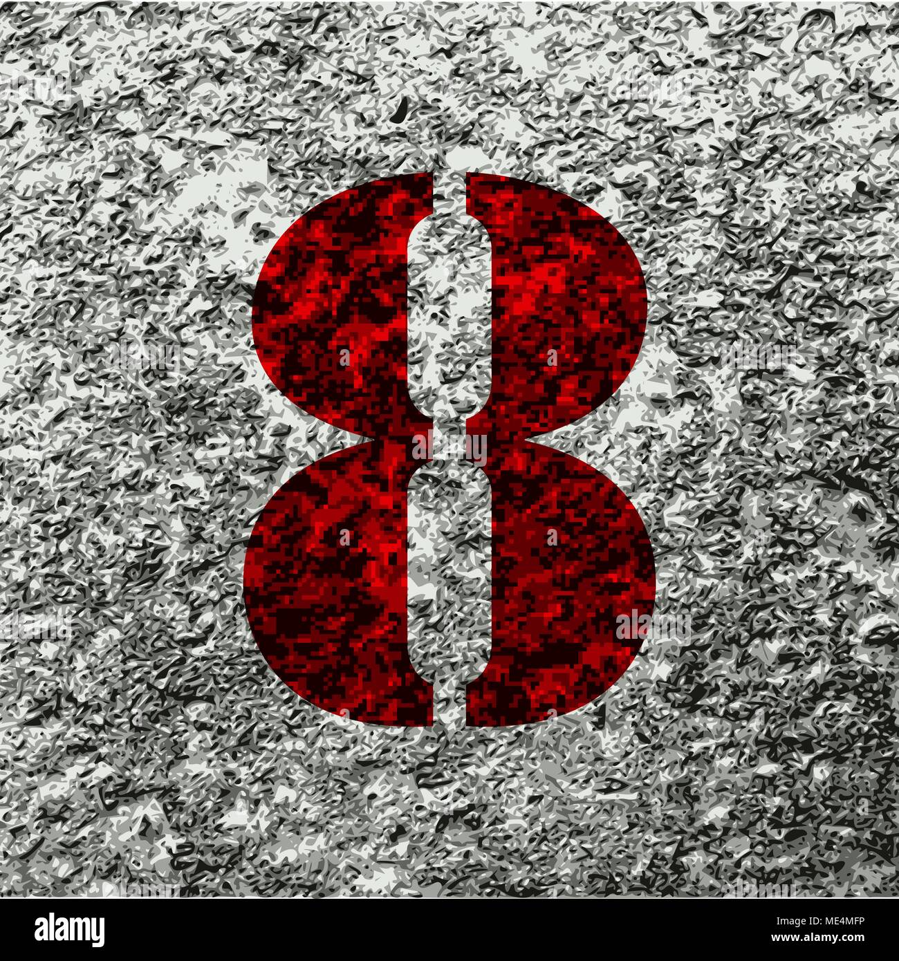 Die Zahl 8 Symbol auf eine Betonwand. Vector Illustration Stock ...