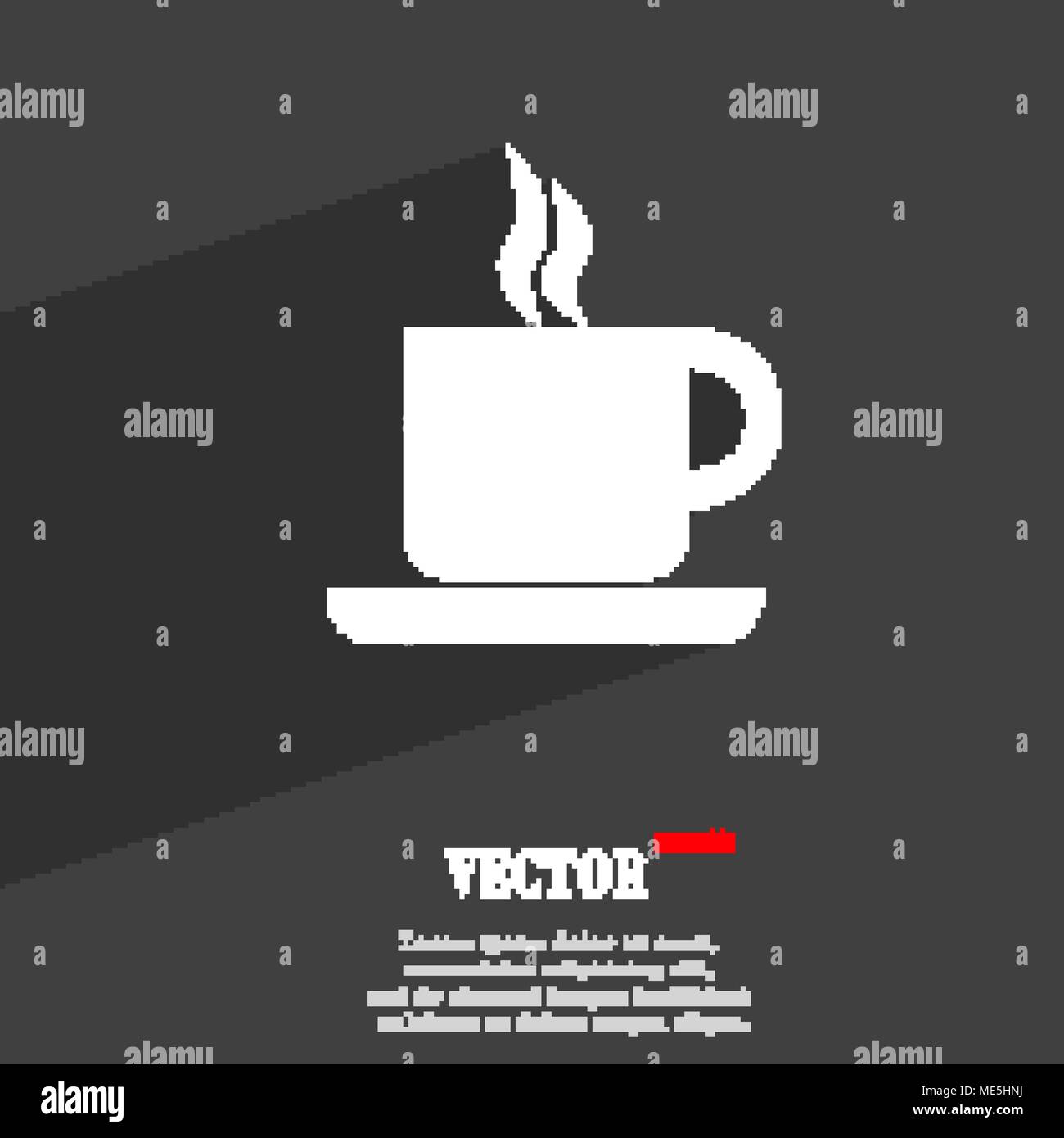 Kaffee Symbol flache moderne Web Design mit langen Schatten und Platz für Ihren Text. Vector Illustration Stock Vektor