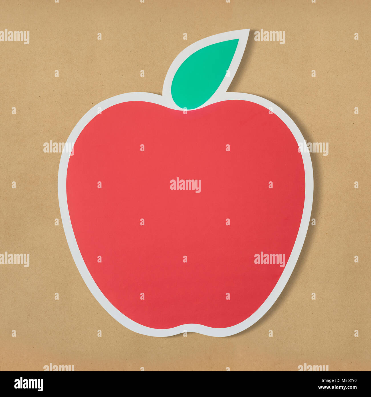 Red Apple Symbol mit Blatt Stockfoto
