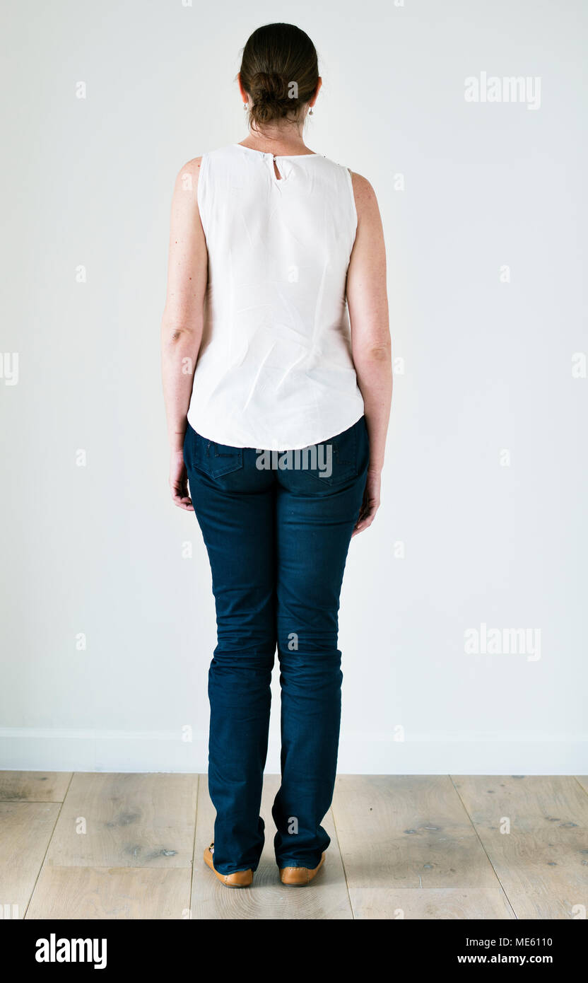 Portrait von weißen Frau voller Körper Stockfoto