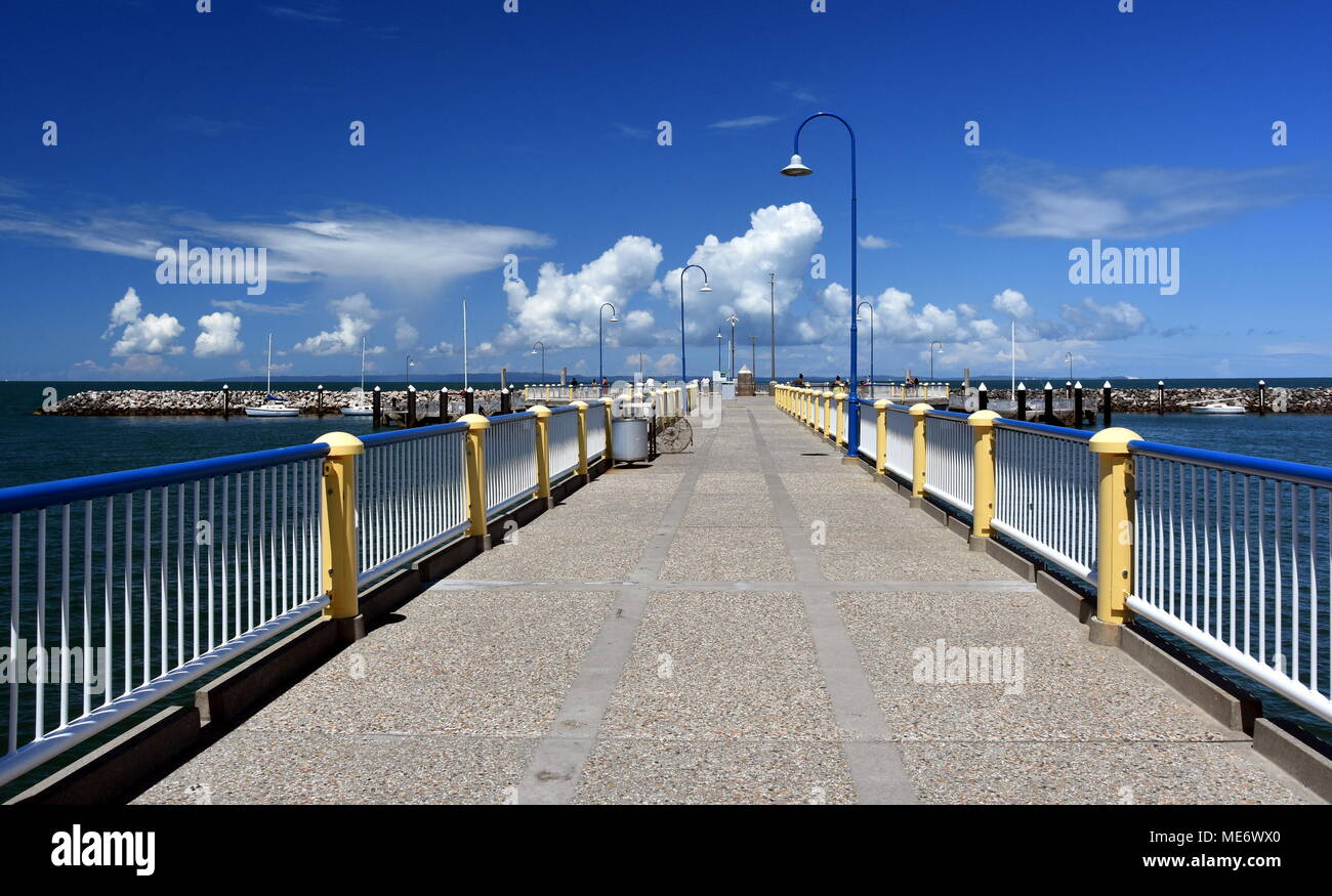 Redcliffe Jetty ist einer der am meisten erkennbaren Wahrzeichen der Moreton Bay Region, zu einem kultigen Teil des Redcliffe peninsula Landschaft seit der c Stockfoto