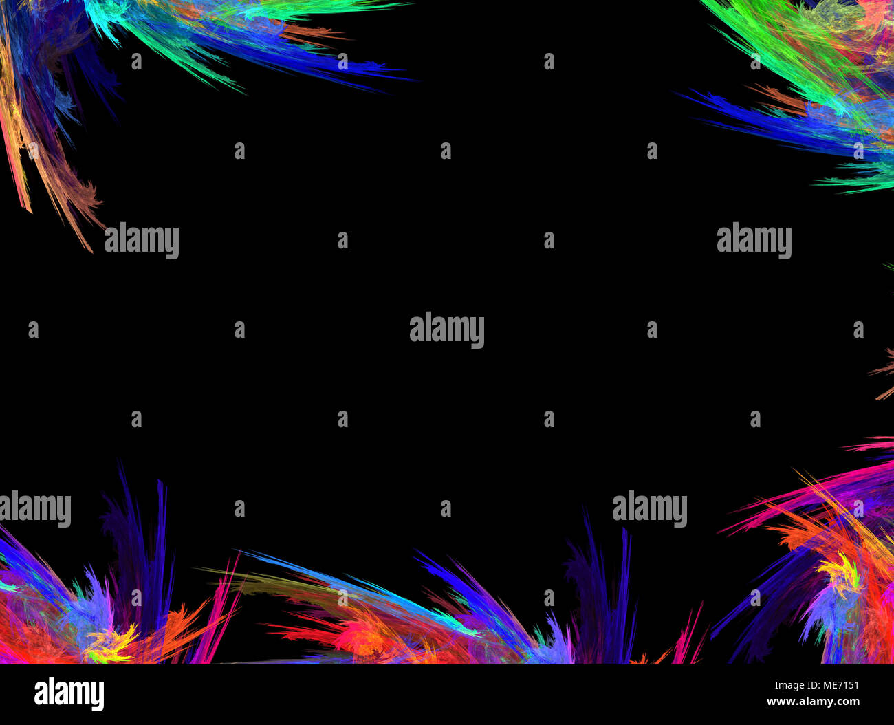 Abstract Grunge bunte Striche von Farbe auf schwarzem Hintergrund 