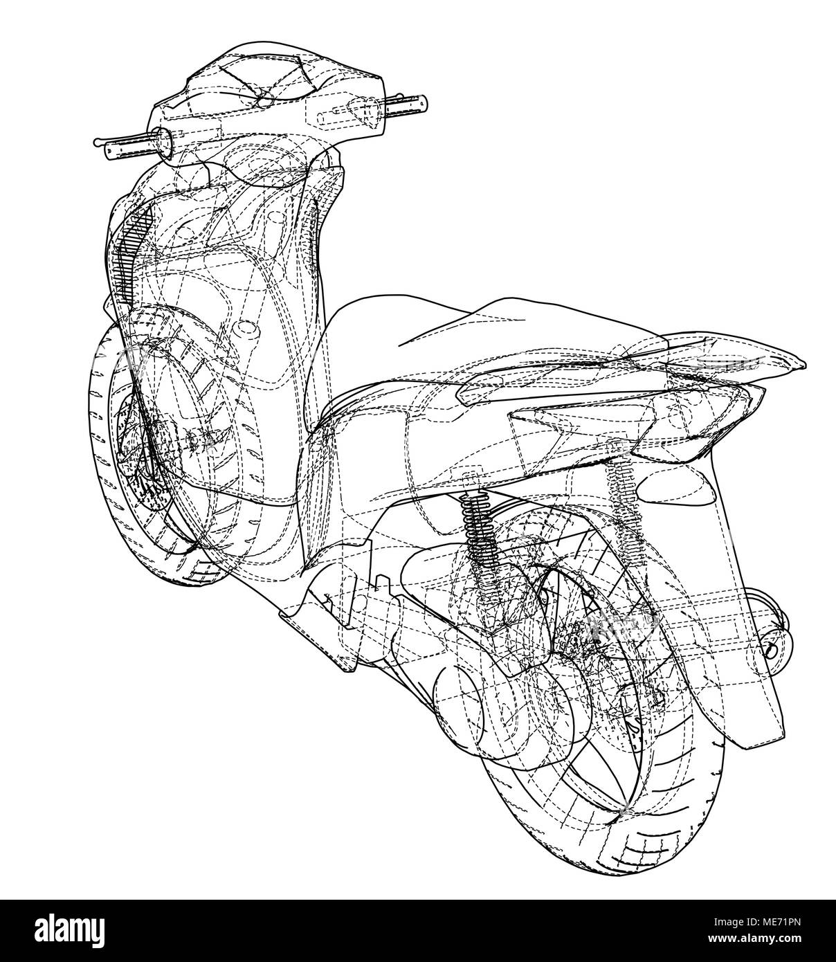 Scooter Entwurfskonzept. Vektor Stock Vektor