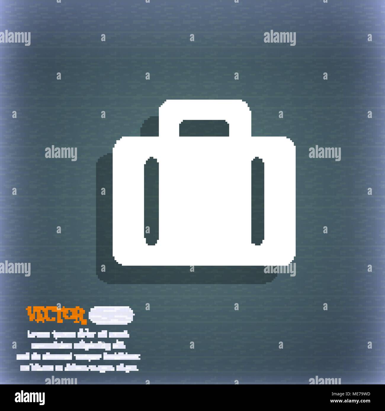 Koffer Symbol Symbol auf dem blau-grünen Abstrakt Hintergrund mit Schatten und Platz für Ihren Text. Vector Illustration Stock Vektor