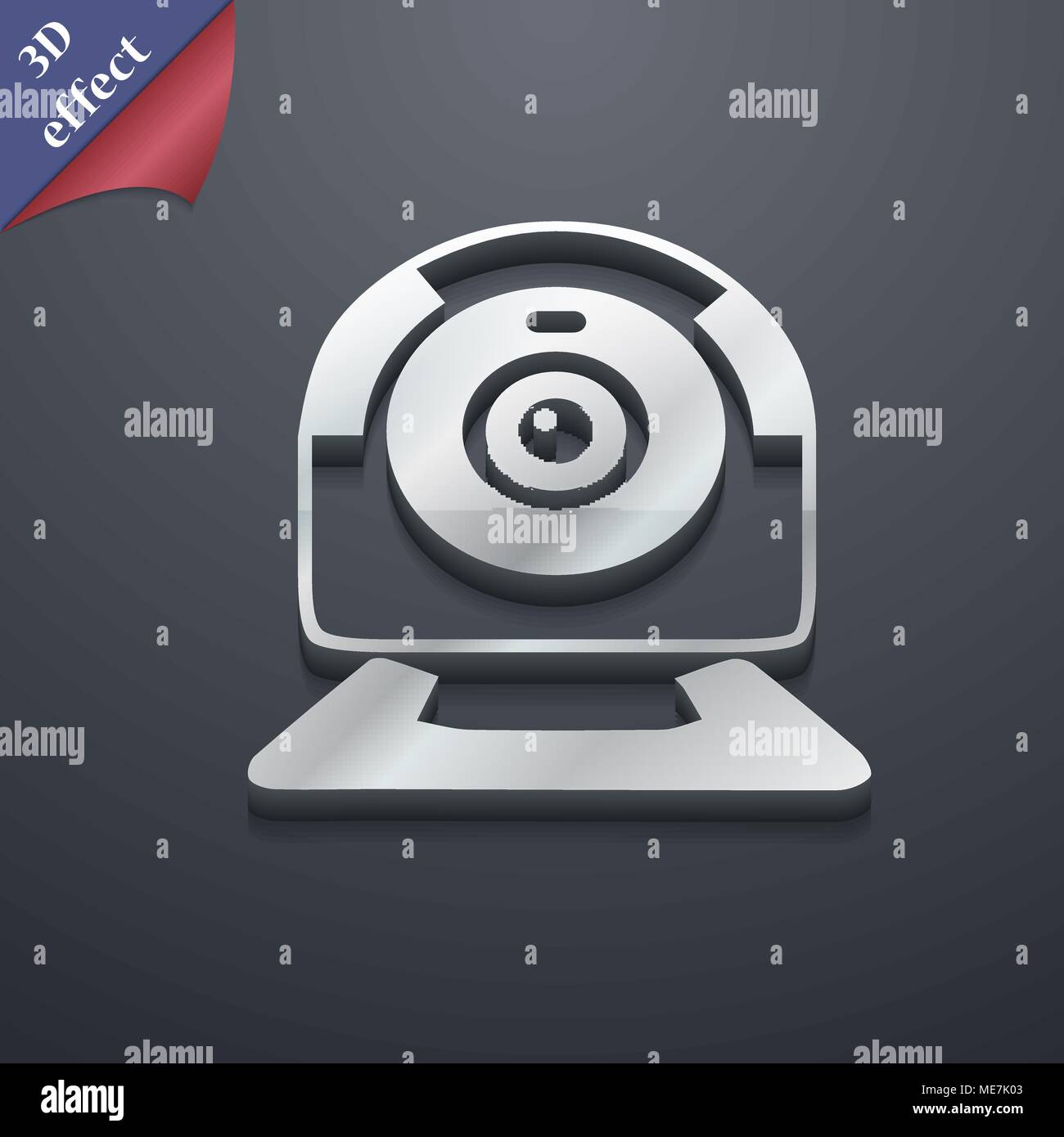 Webcam Symbol. 3D-Stil. Schickes, modernes Design mit Platz für Ihren Text Vector Illustration Stock Vektor