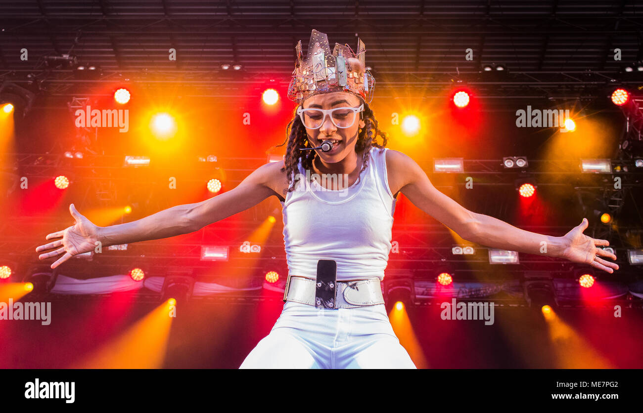 Esperanza Spalding durchführen bei Molde Jazzfestival in Molde, Norwegen, 21.07.2016. Stockfoto