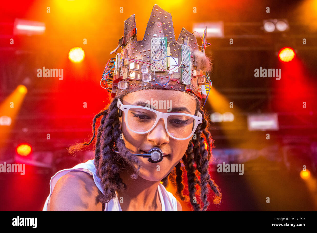 Esperanza Spalding durchführen bei Molde Jazzfestival in Molde, Norwegen, 21.07.2016. Stockfoto