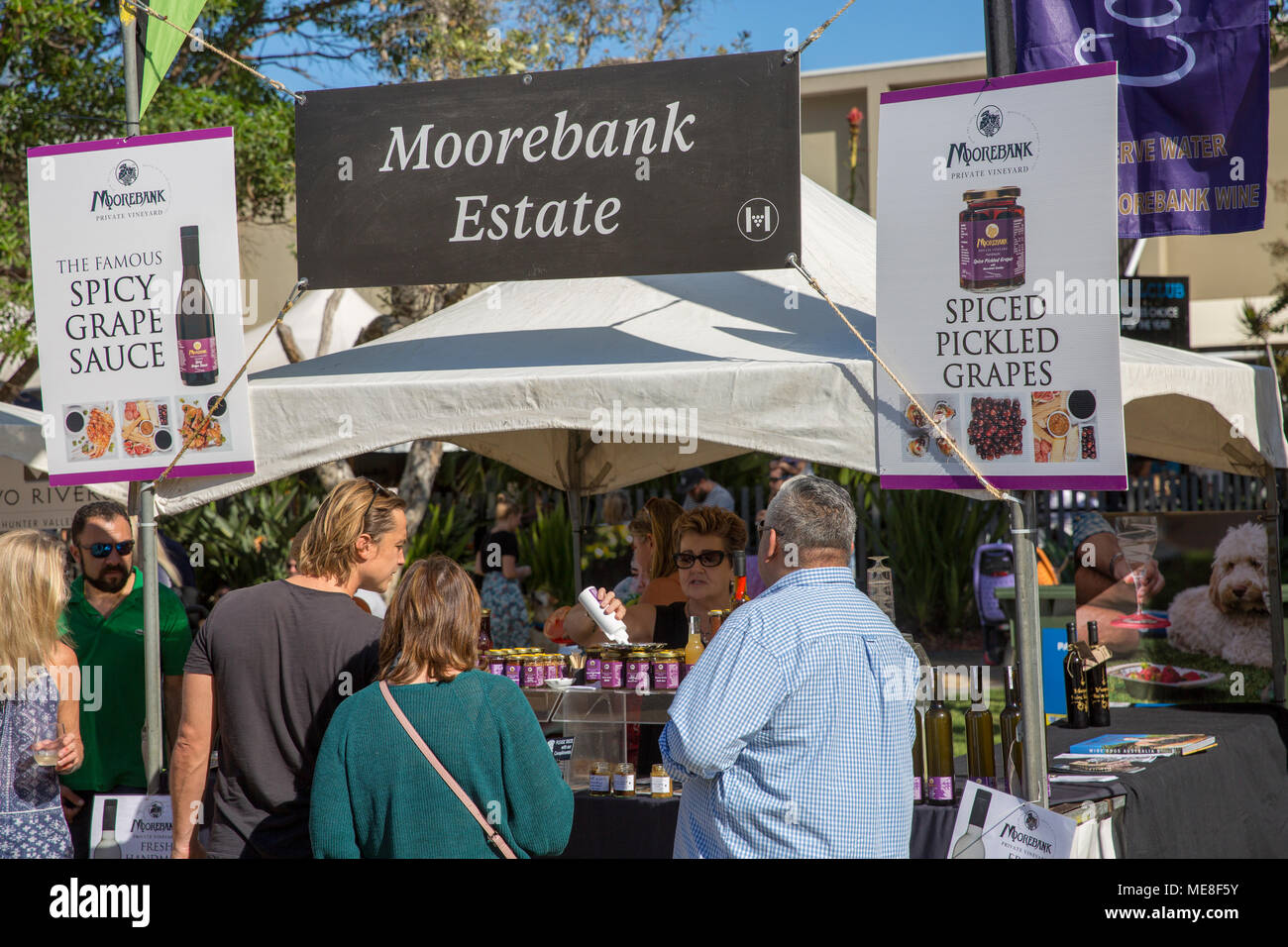 Sonntag, 22. April 2018, Sydney, Australien. Jährliche Hunter Valley Winzer auf Avalon Beach suburb in Sydney für Uncorked Avalon für gutes Essen und guten Wein Verkostung und Verkauf. Quelle: Martin Berry/Alamy leben Nachrichten Stockfoto