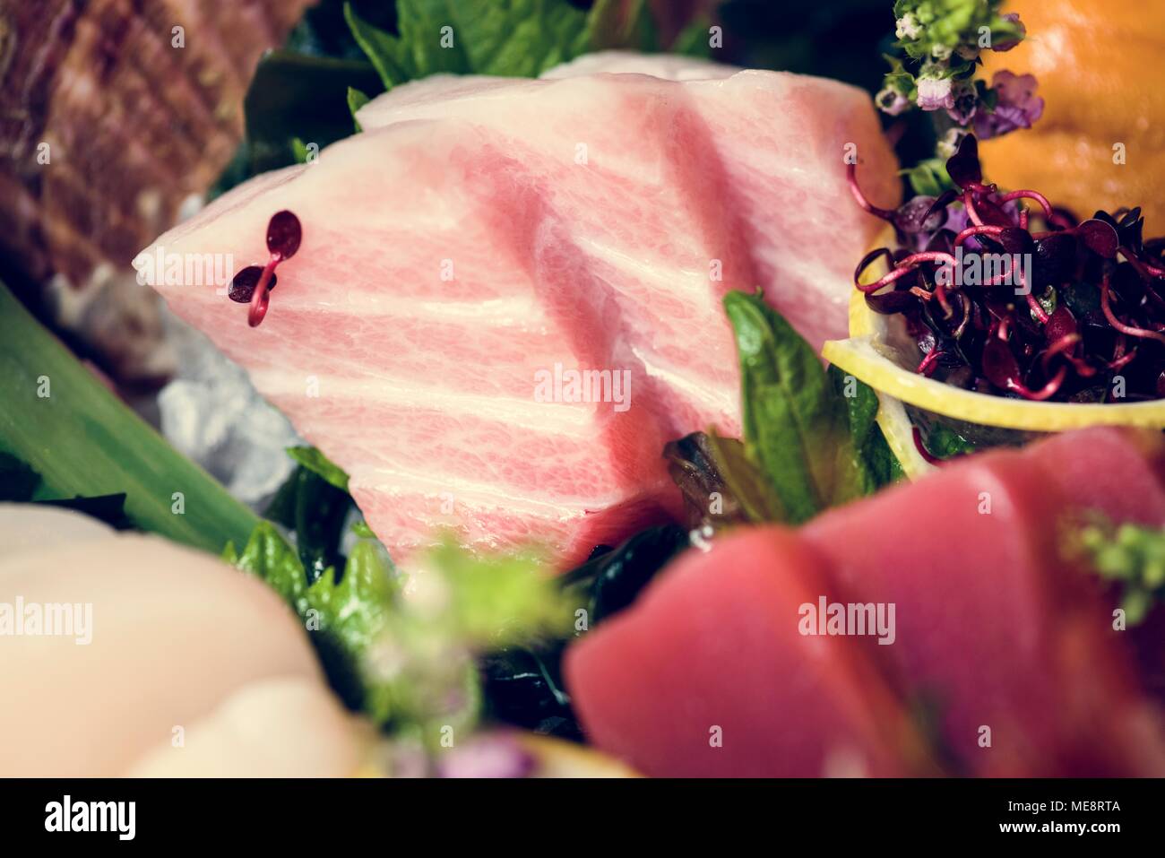 Sashimi japanische Lebensmittel gesunde Ernährung Stockfoto